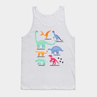 Types of Dinosaurs Future Paleontologist Kids Dino Lover Tank Top